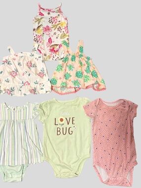 Baby Girl 6M Bundle Outfits Onesies Dressy Tops Summer Lot Cute